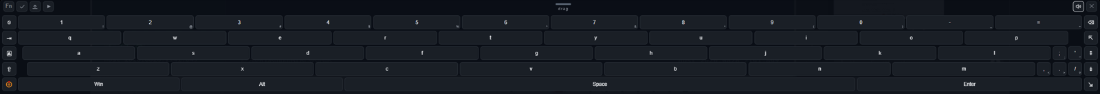 On-screen keyboard with Fn, shortcuts, letters, and a Control logo key